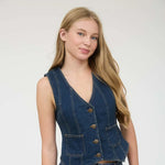Vita Button Down Denim Vest