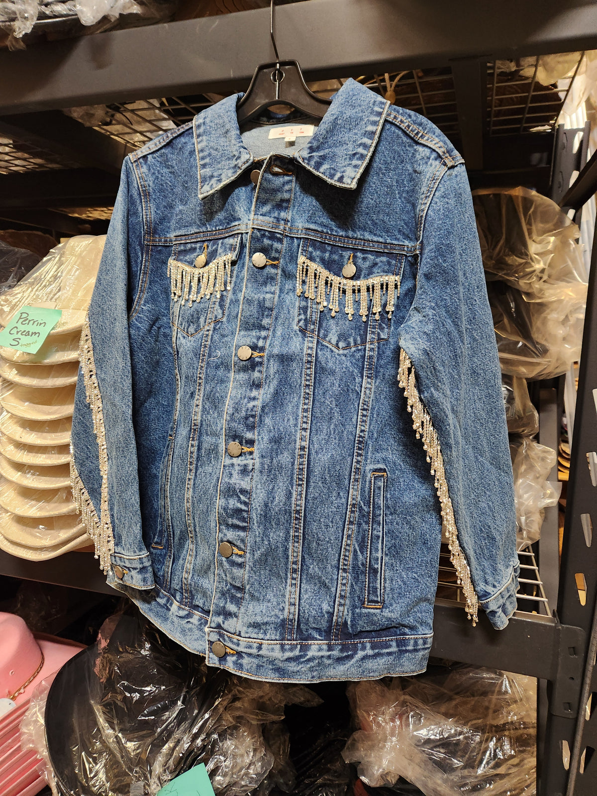 Amelia Rhinestone Fringe Jacket