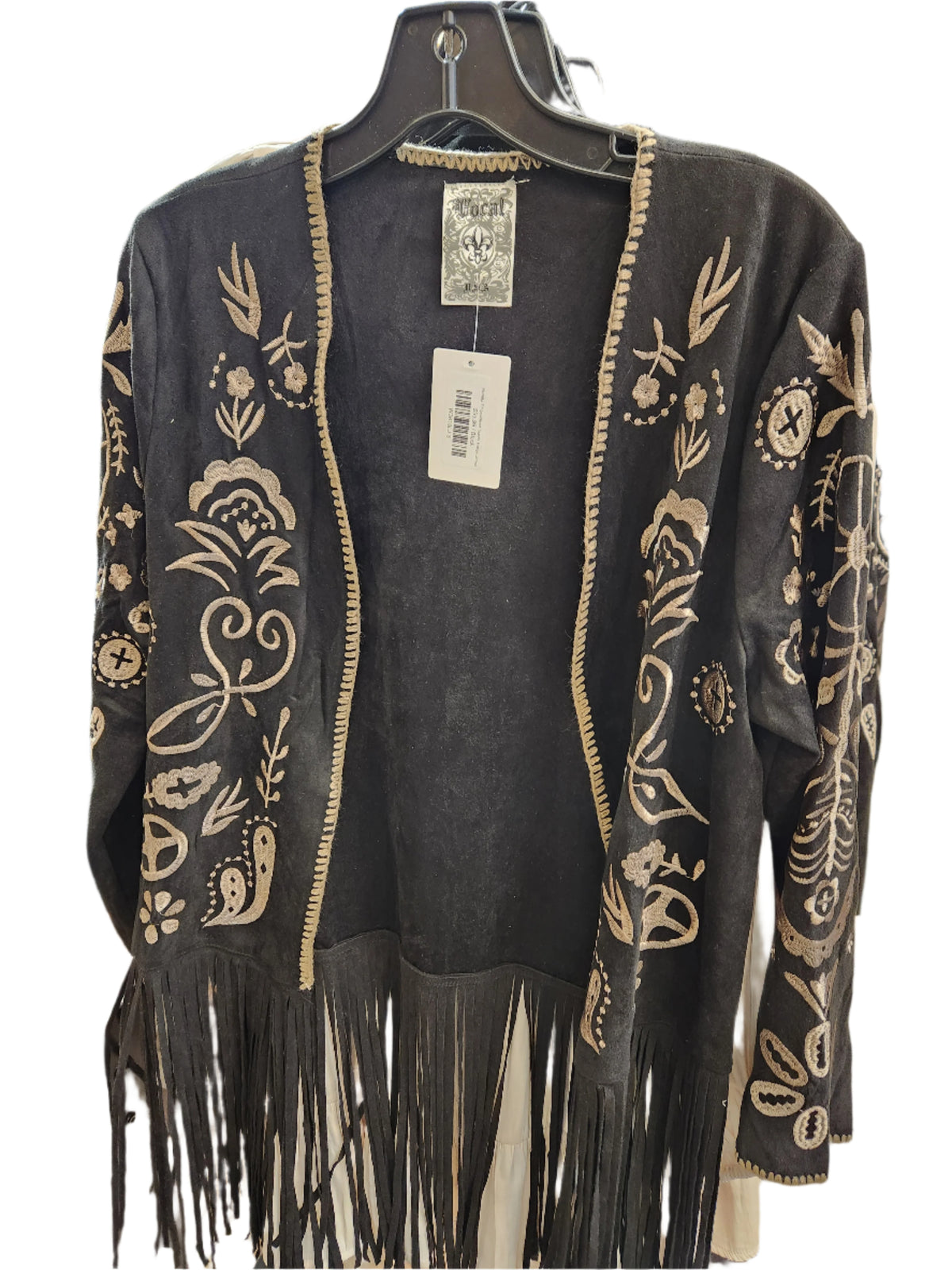 Renata Embroidered Suede Fringe Jacket