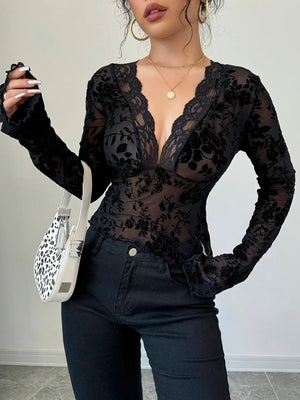 Lacey Sheer Mesh Top