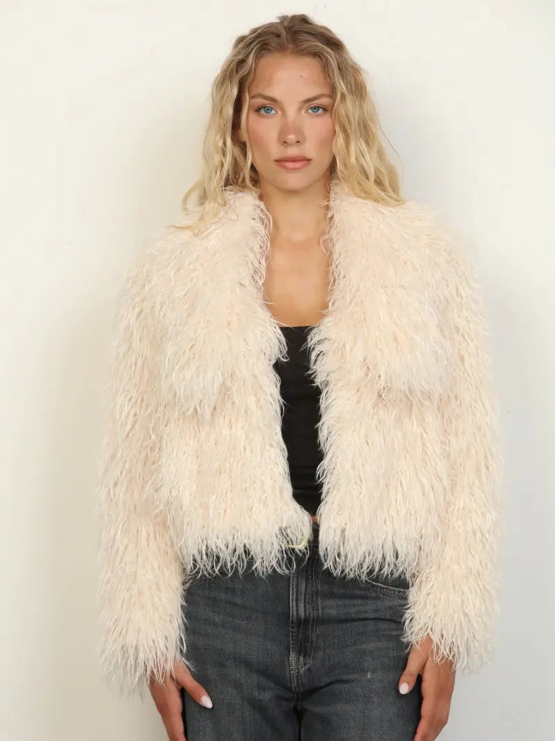 Belle Ivory Faux Fur Jacket