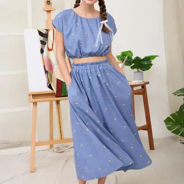 Estella Embroidered Floral Skirt