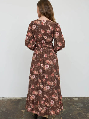 Sunkiss Floral V Neck Midi Dress