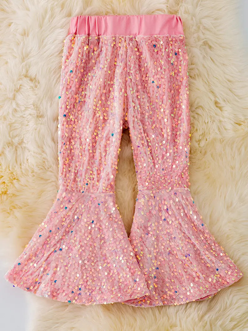 Roseanne Kids Sequins Bell Bottoms