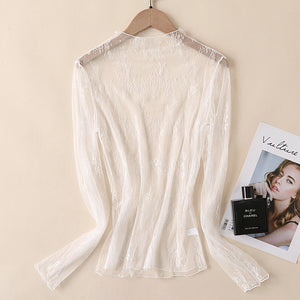 Stacie Floral Sheer Mesh Top