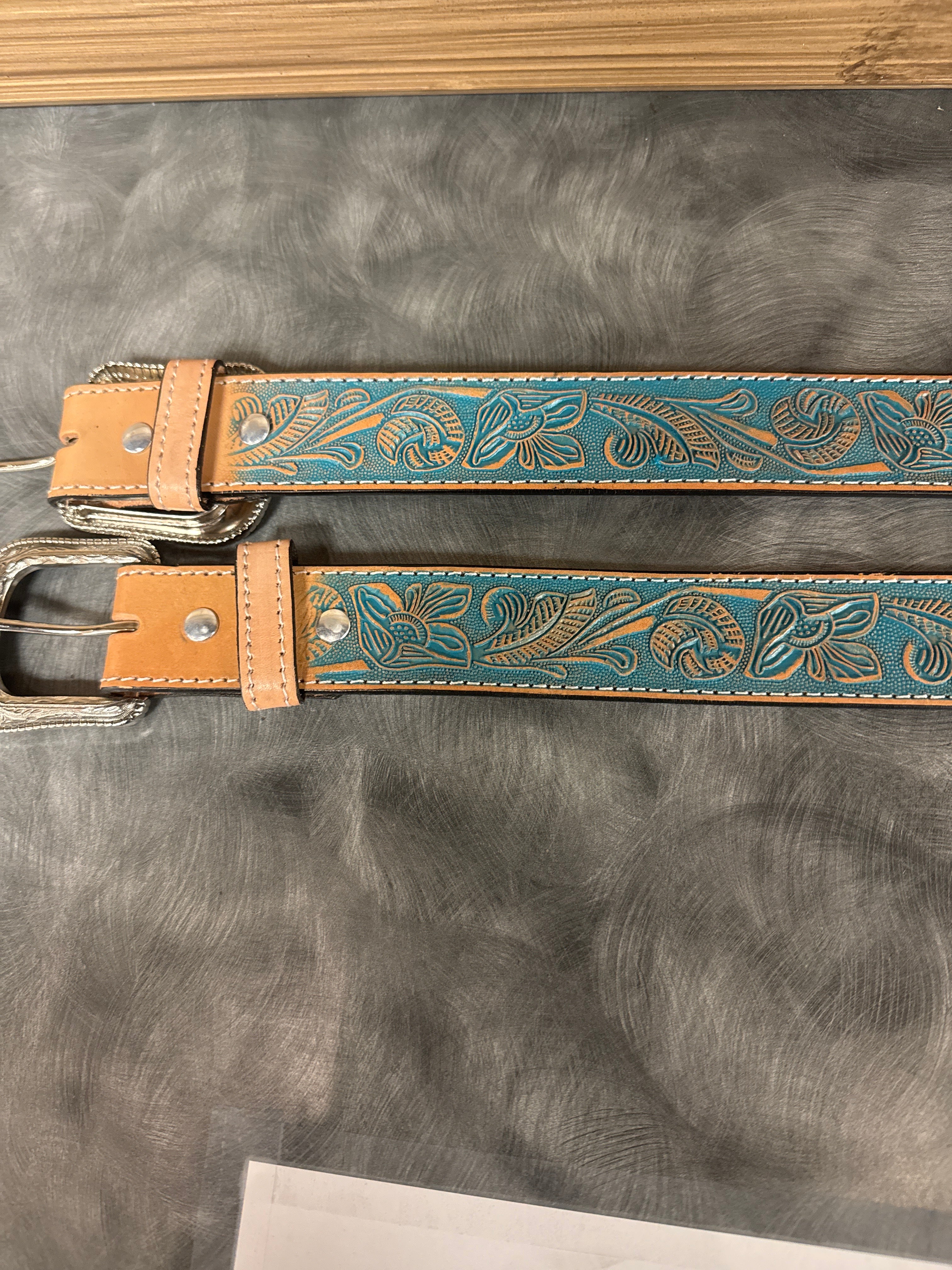 Turquoise Floral Belt