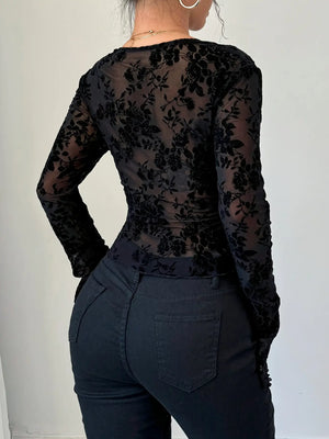 Lacey Sheer Mesh Top