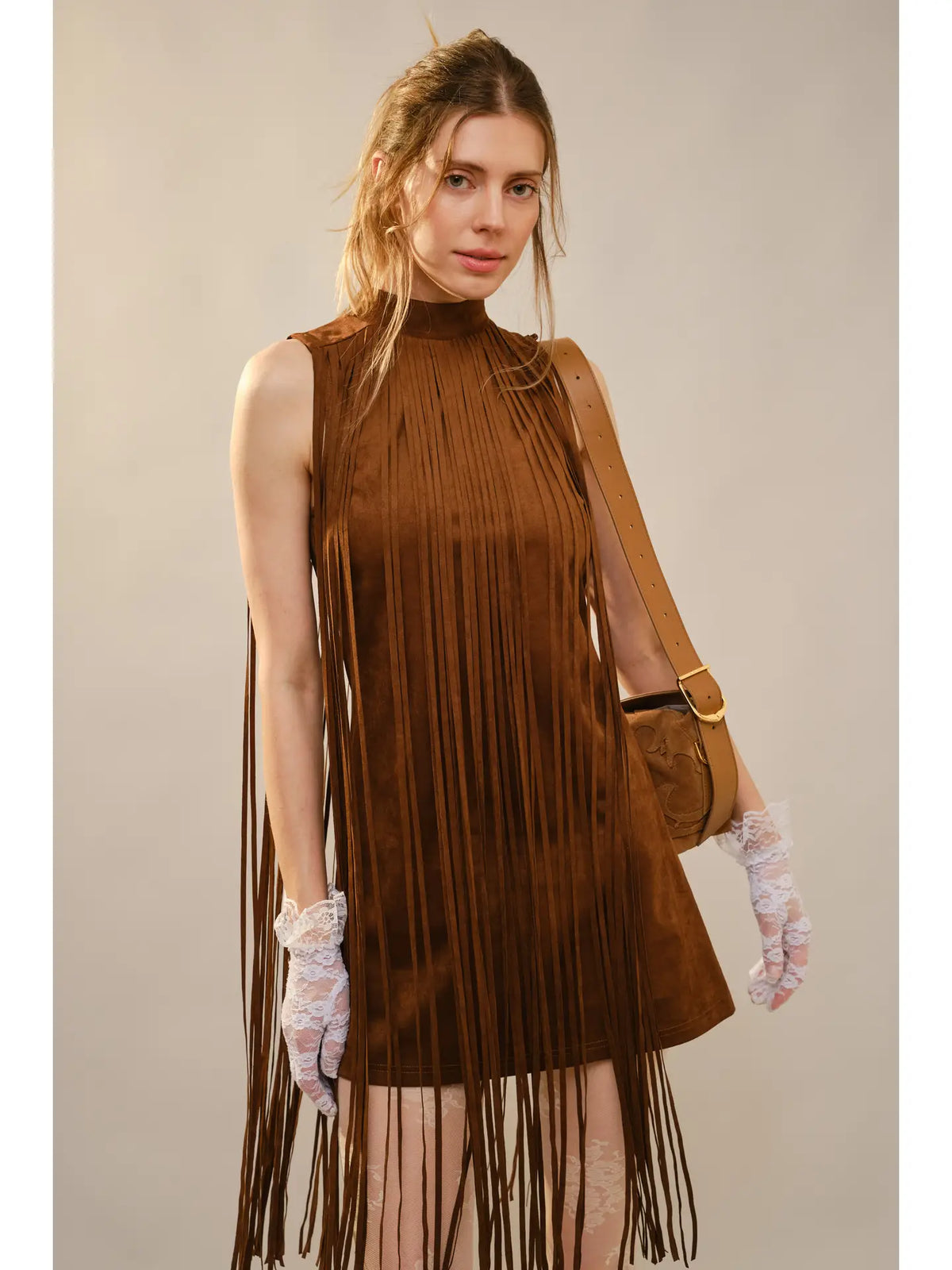 Gracie Suede Fringe Mini Dress
