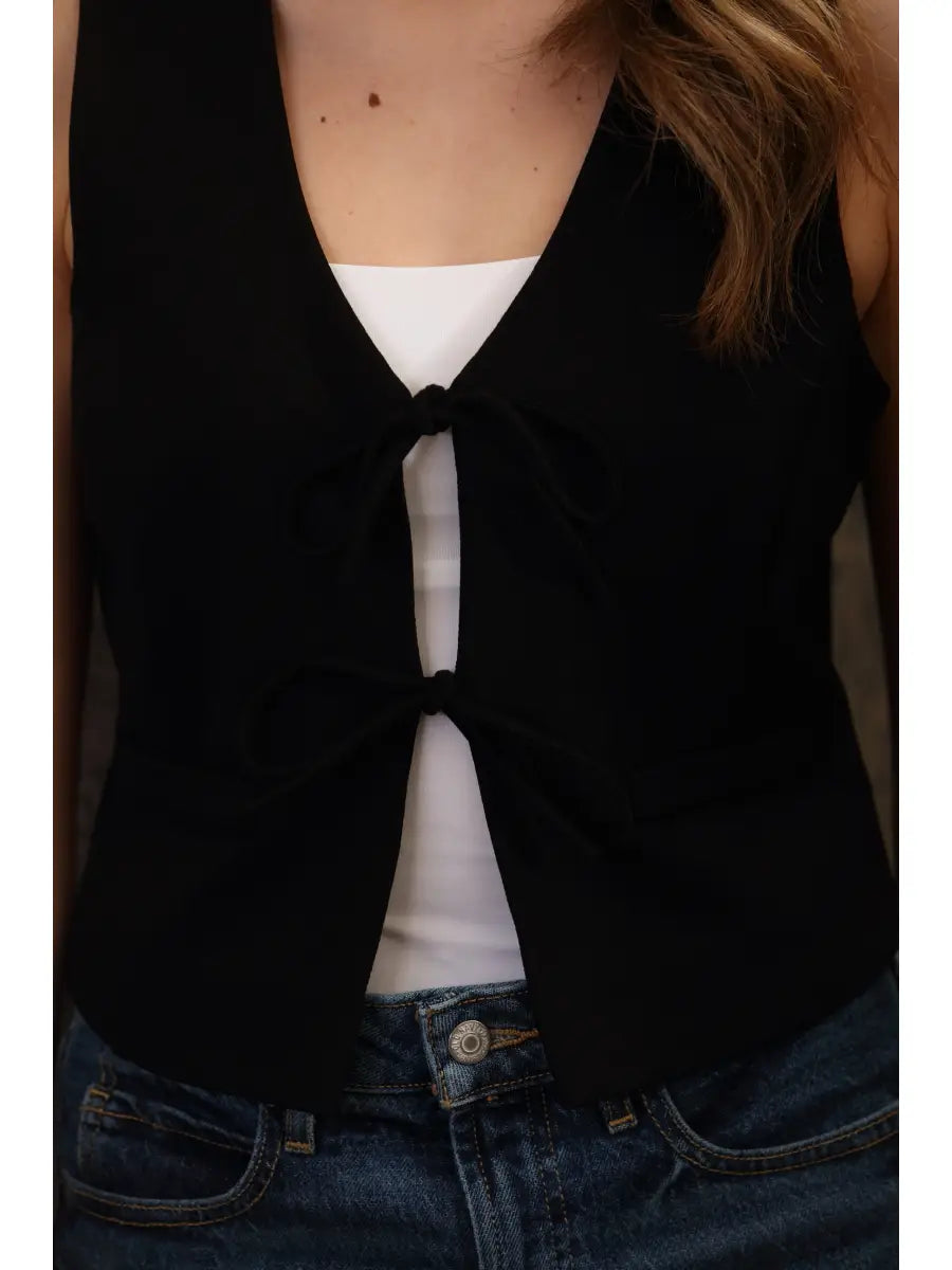 Stacee Bow Tie Front Vest