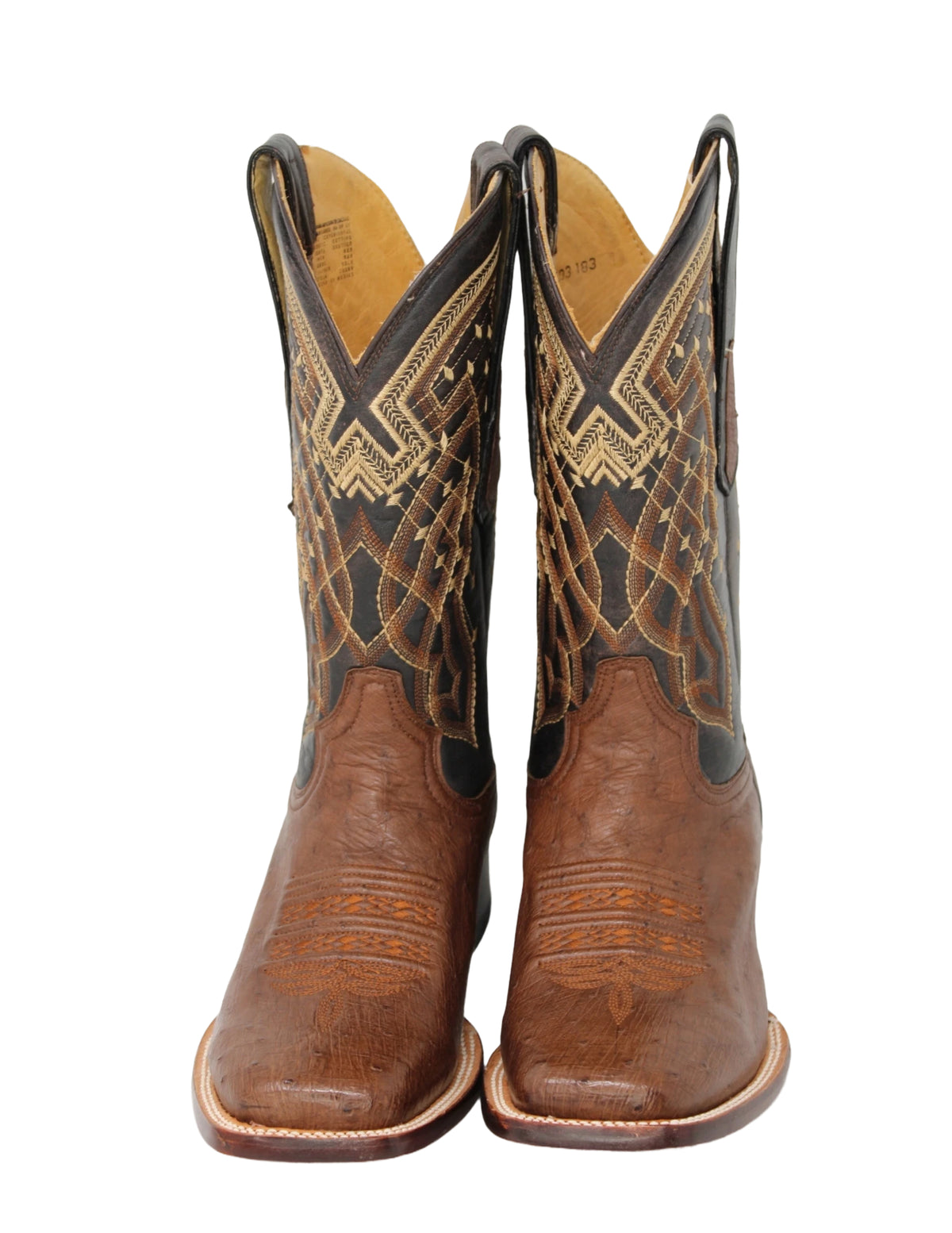 Levi Ostrich Leather Cowboy Boots