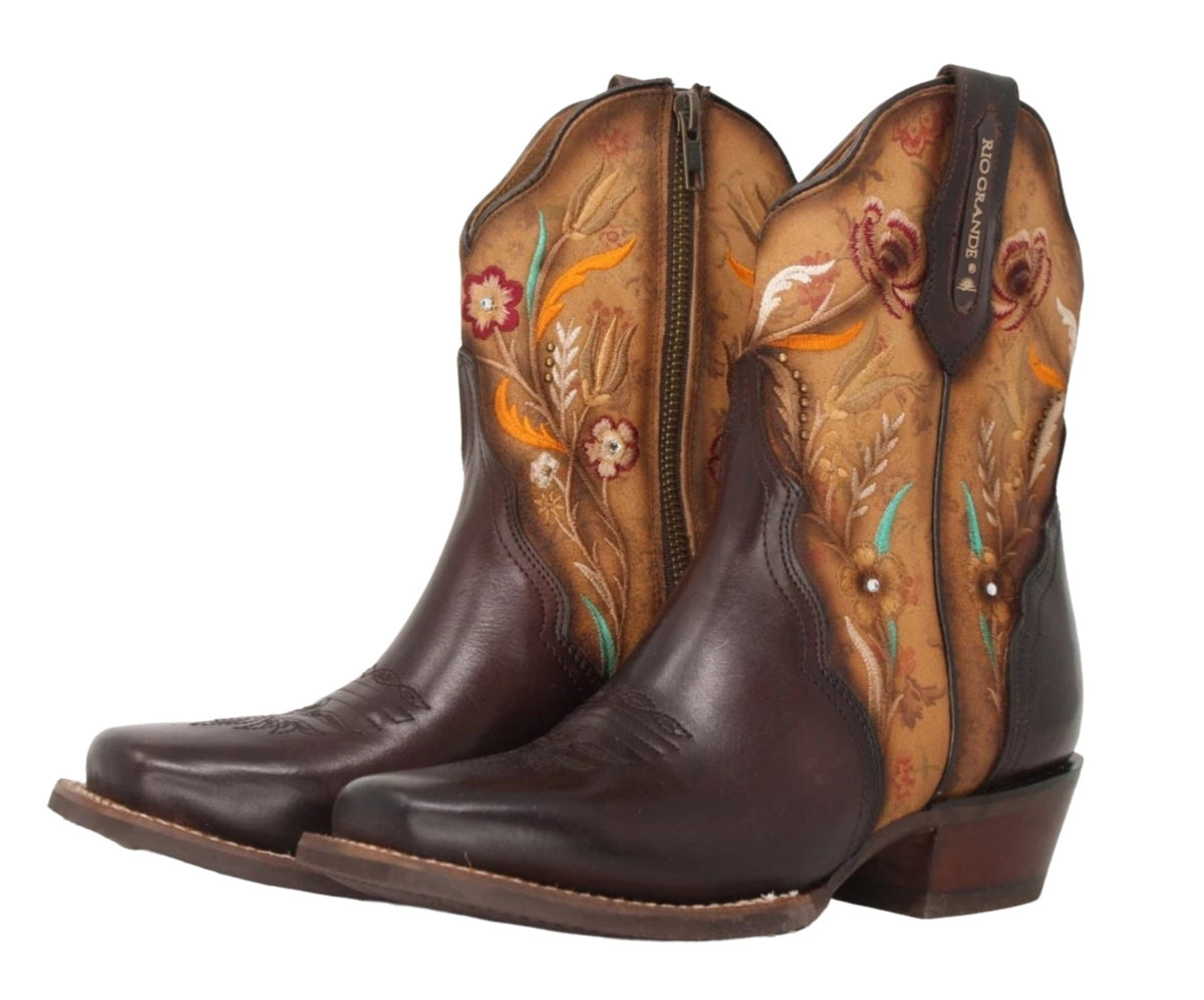 Raquel Floral Swarovski Short Boots