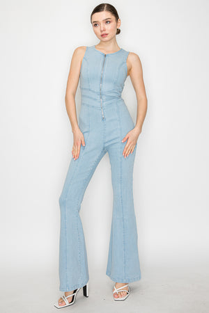 Aleida Denim Boot-cut Jumpsuit