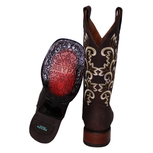 Calico Ivy Detail Cowgirl Boots