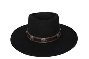 Sam Black Felt Flat Brim Hat