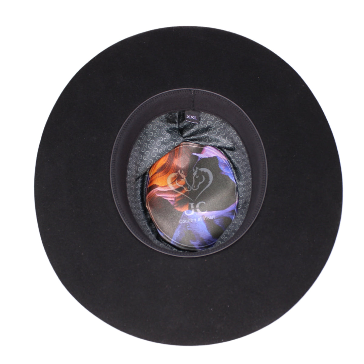 Sam Black Felt Flat Brim Hat