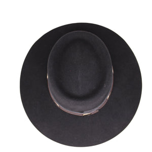 Sam Black Felt Flat Brim Hat
