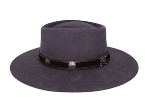 Sam Grey Felt Flat Brim Hat