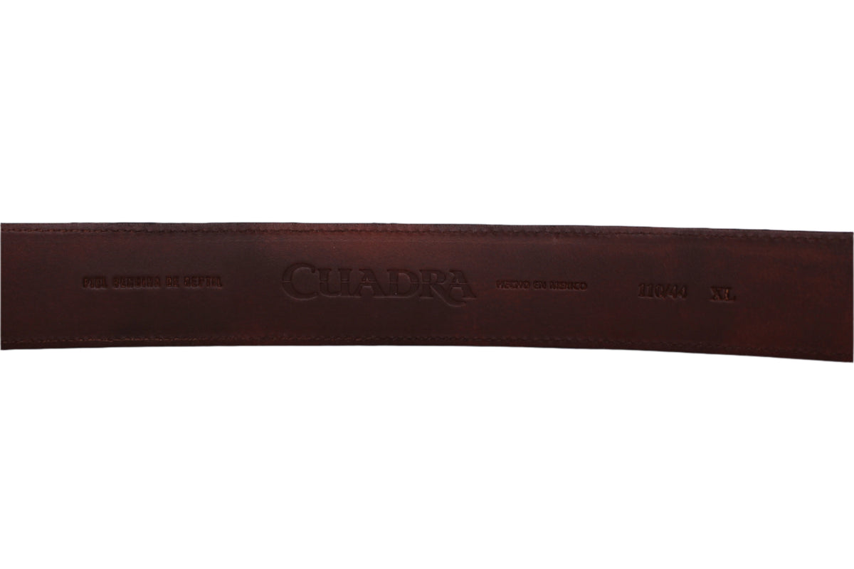 Melvin Chestnut Ostrich Leather Belt