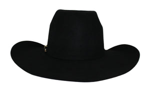 Bullrider Black Oval Crown Wool Hat
