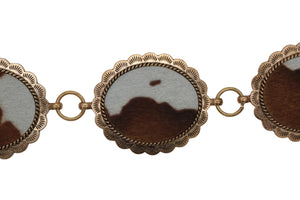 Lilianna Cow Print Concho Belt
