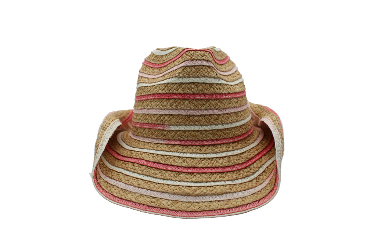 Sallie Multi Pink Straw Kids Hat