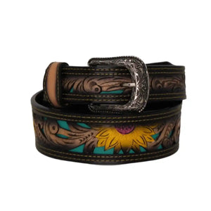 Marian Sunflower Hand Stamped Belt