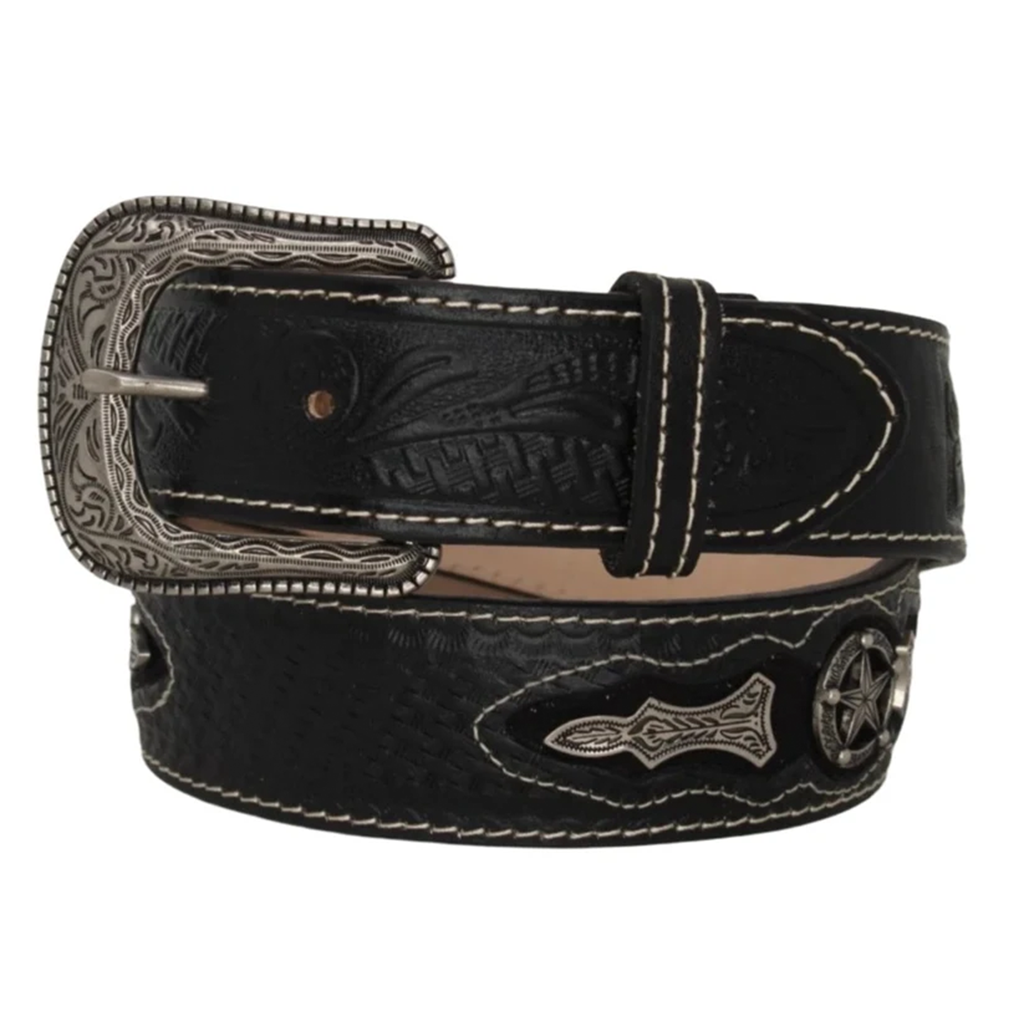 Texas Star Stamped Leather Belt