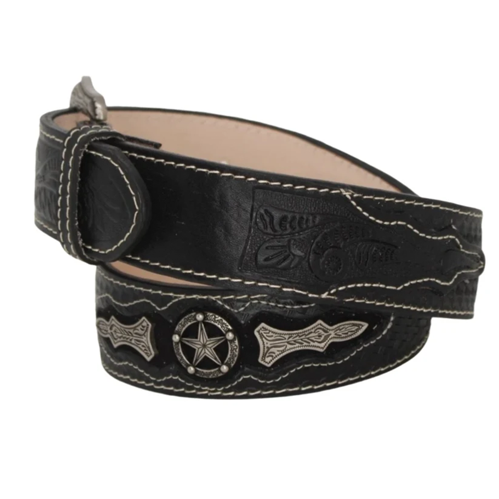 Texas Star Stamped Leather Belt