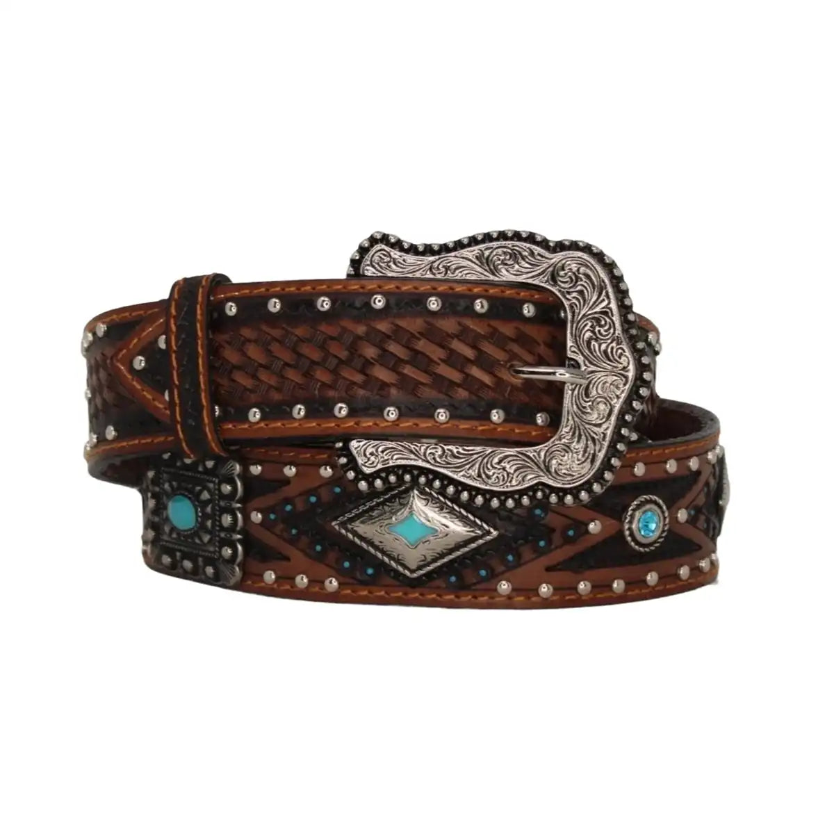 Thea Studded Leather Concho Belt