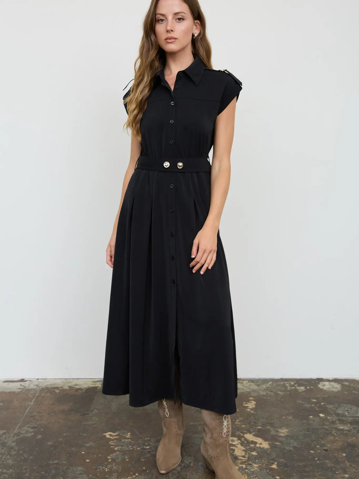 Aria Belted Midi Dress