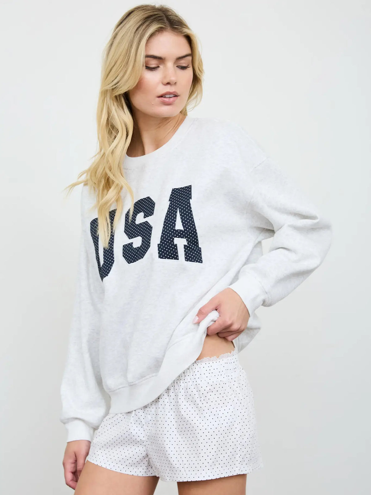 Dottie Polka Dot USA Crew Neck