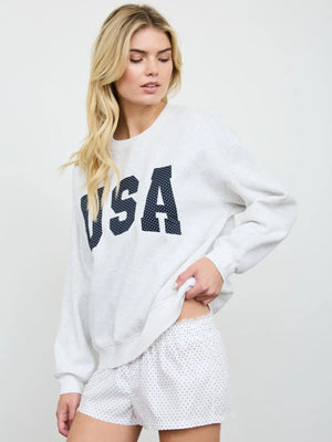 Dottie Polka Dot USA Crew Neck