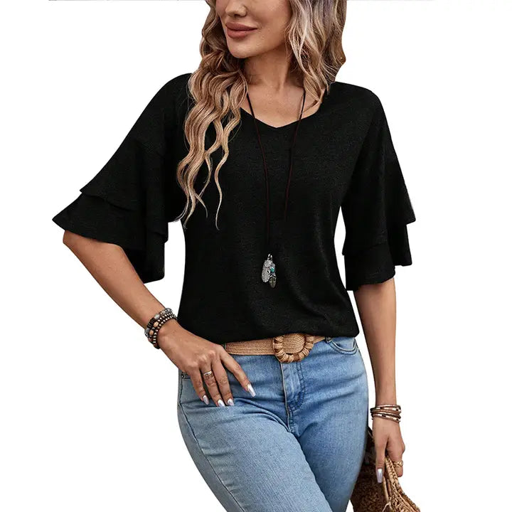 Eileen V-neck Baggy Top