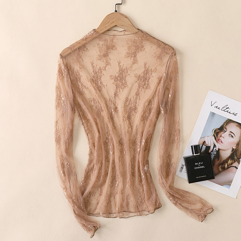 Stacie Floral Sheer Mesh Top