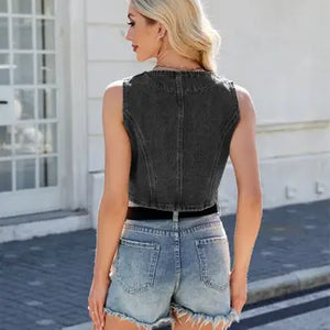 Gillian Denim Short Vest