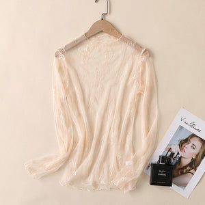 Stacie Floral Sheer Mesh Top