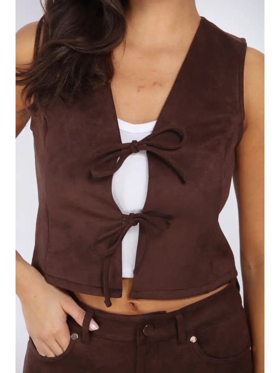 Hot Fudge Faux Suede Vest