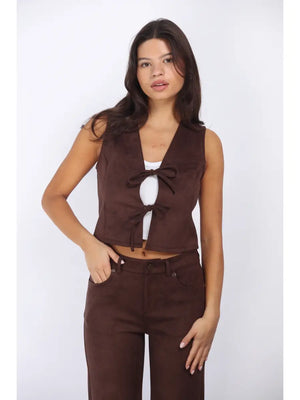 Hot Fudge Faux Suede Vest