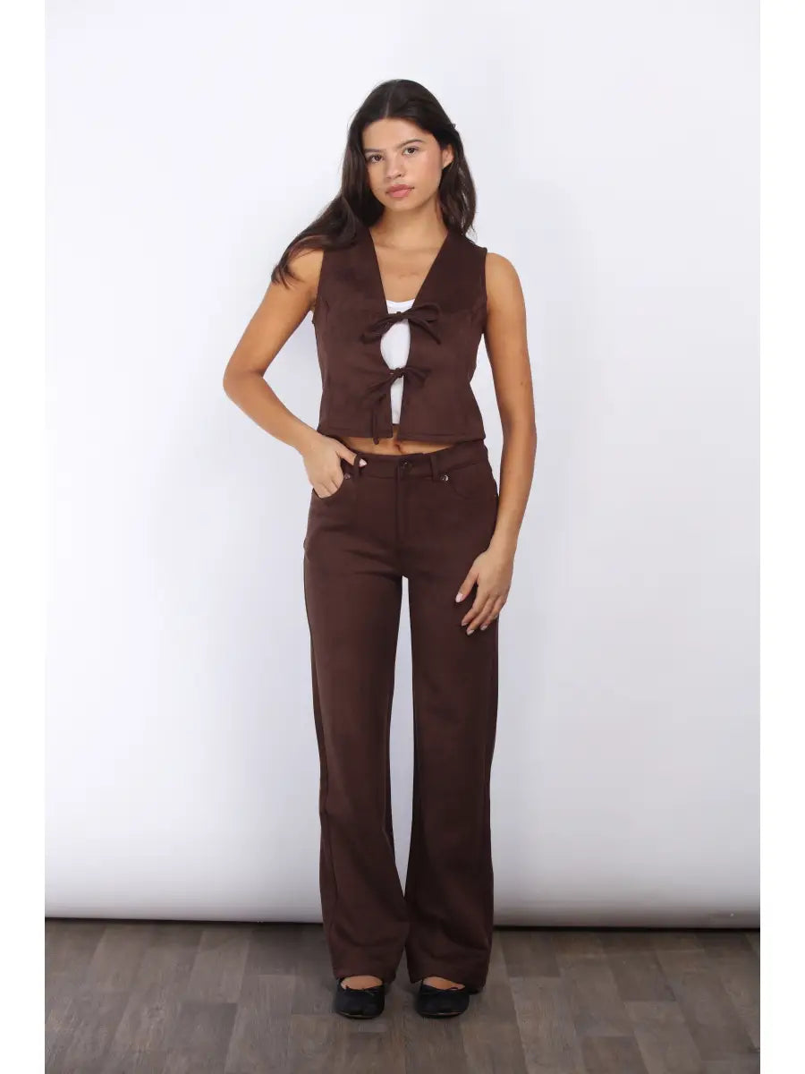 Hot Fudge Faux Suede Vest