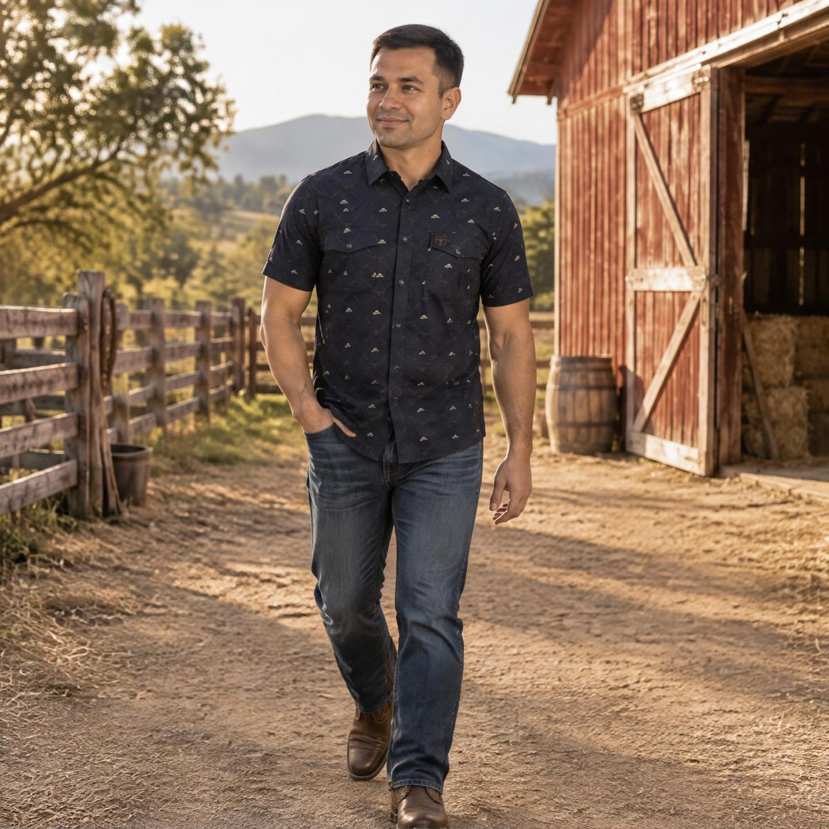 Lancaster Short Sleeve Snap Platini Shirt