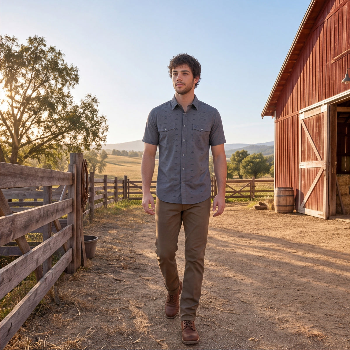 Lancaster Short Sleeve Snap Platini Shirt