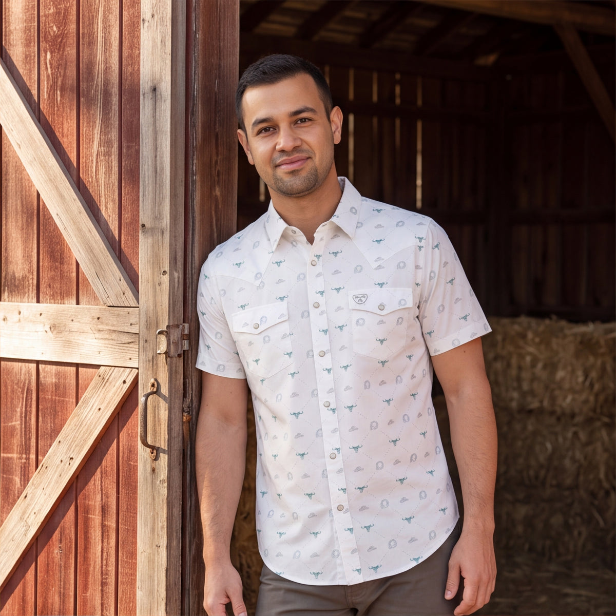 Lancaster Short Sleeve Snap Platini Shirt