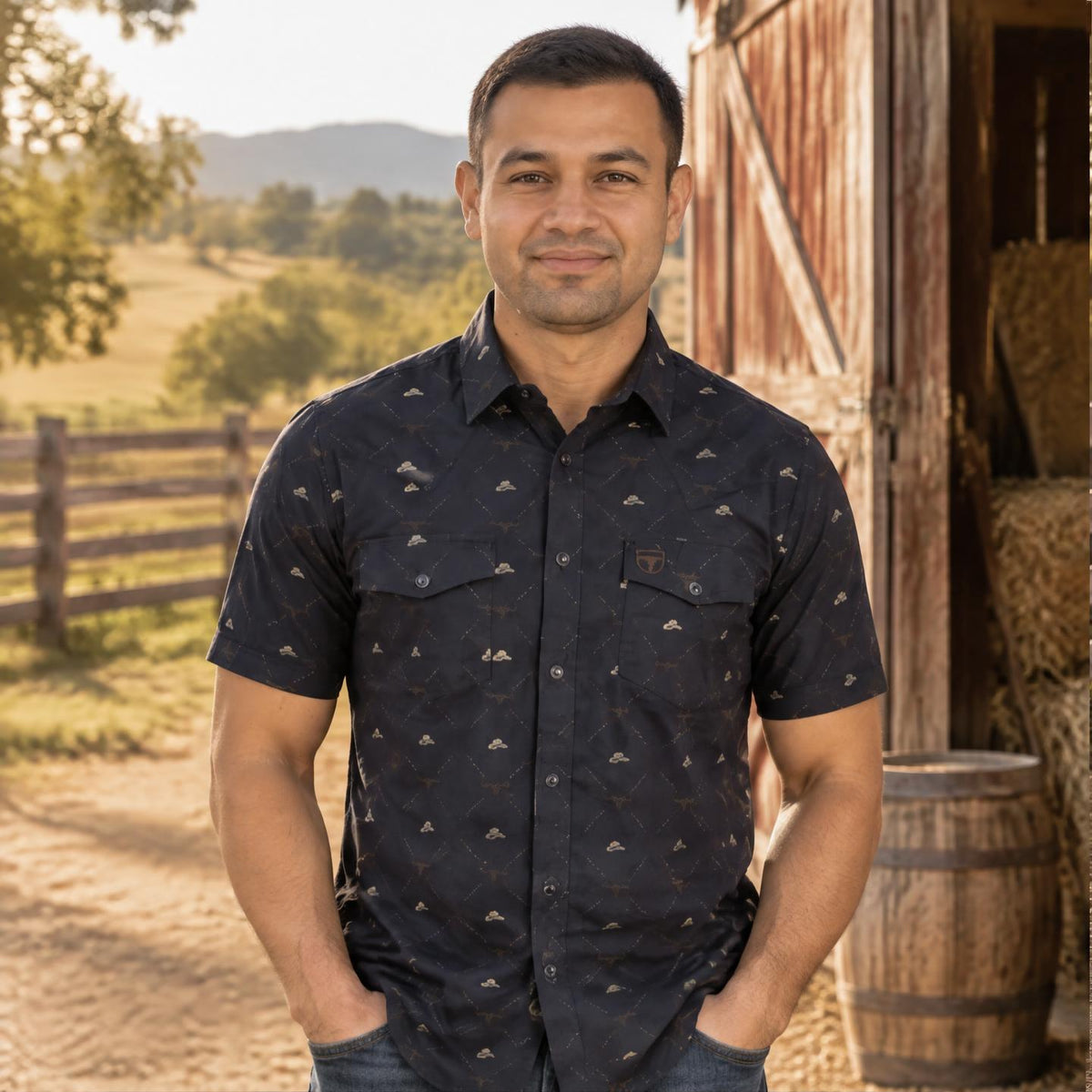 Lancaster Short Sleeve Snap Platini Shirt