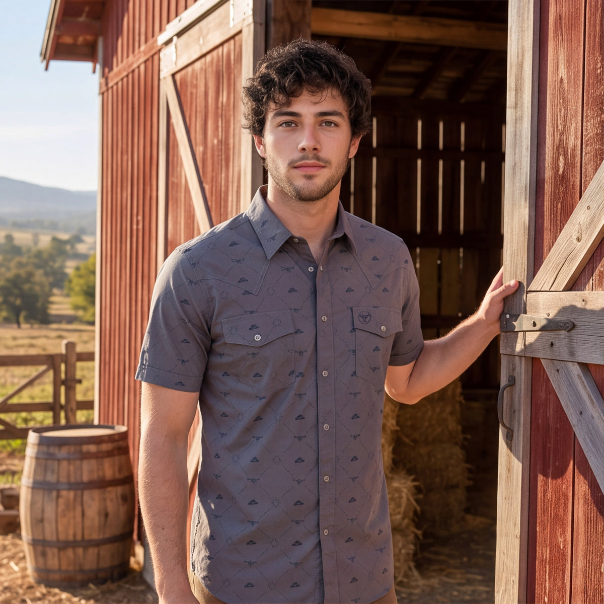 Lancaster Short Sleeve Snap Platini Shirt