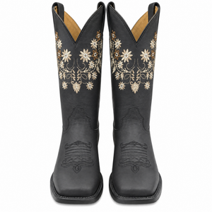 Rosalinda Black Embroidery Boots