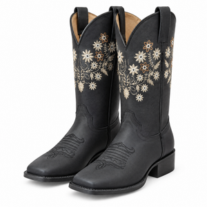 Rosalinda Black Embroidery Boots