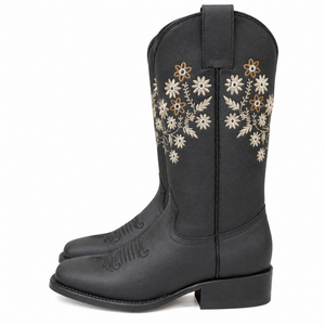 Rosalinda Black Embroidery Boots