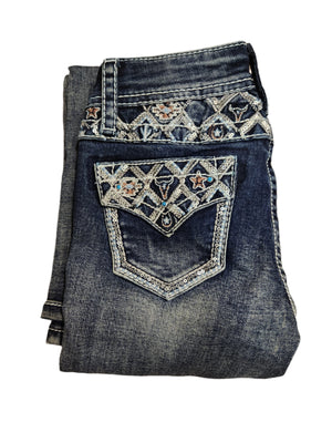 Tinlee Aztec Yoke Girls Jeans