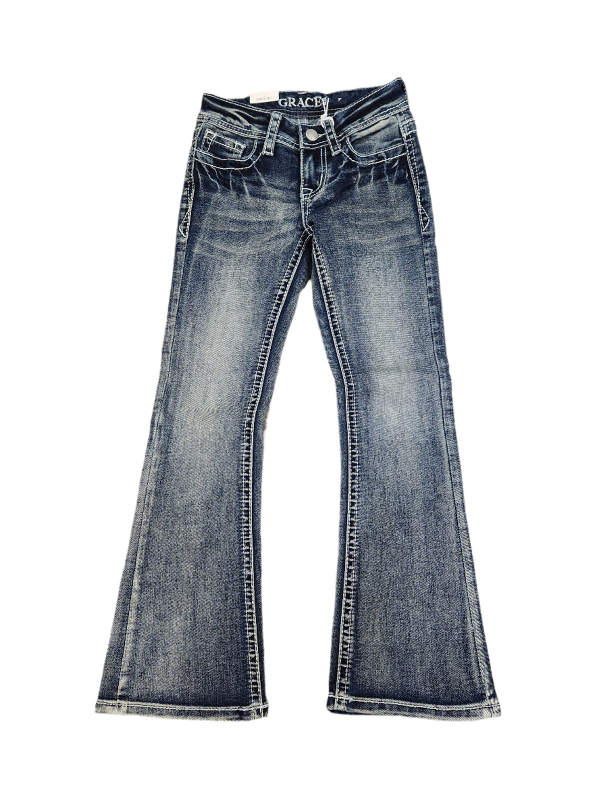 Zoey Horseshoe Flowers Girls Jeans