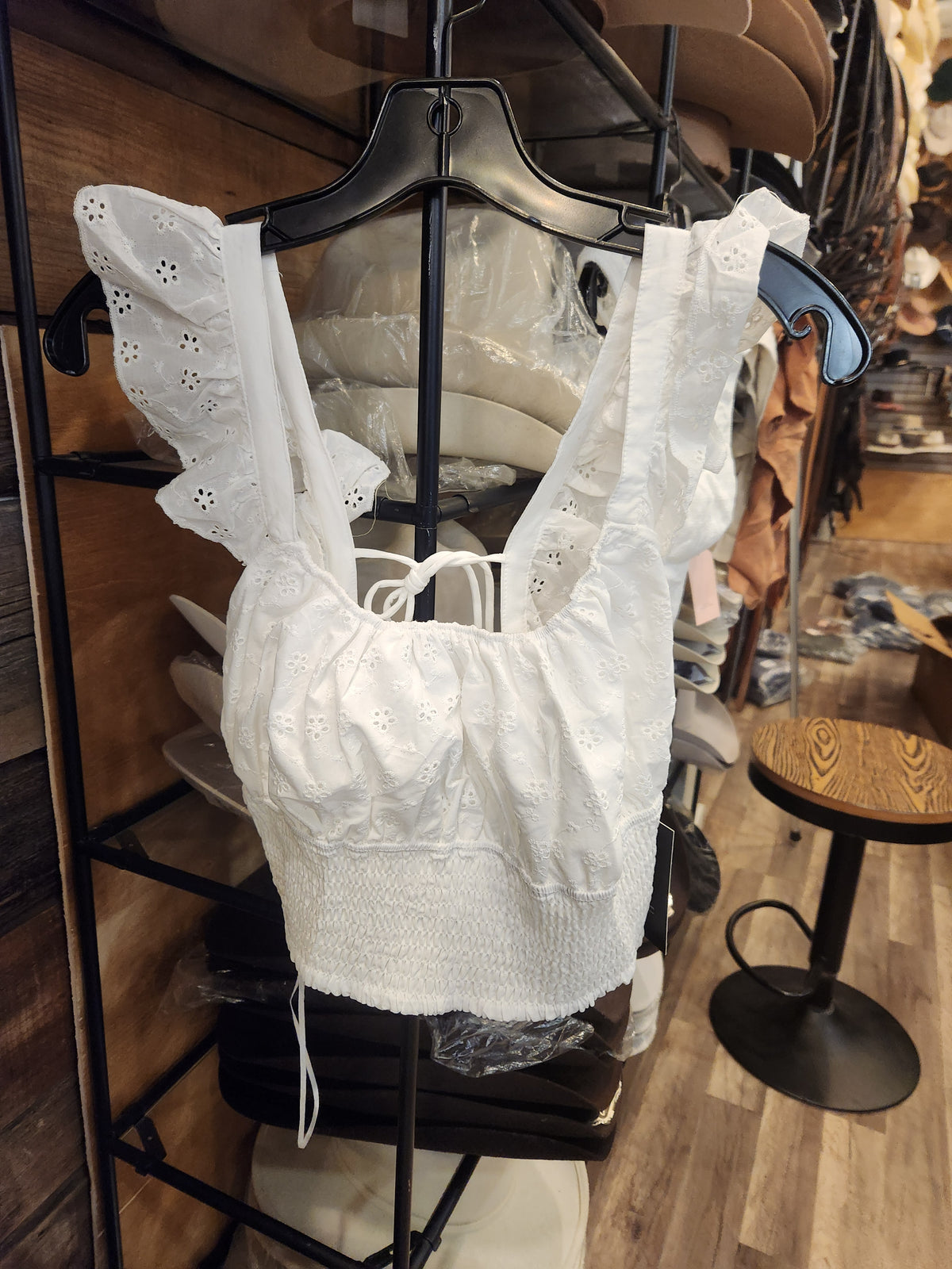 Aria Eyelet Crop Top